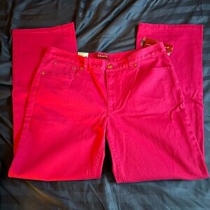 NWT Chaps Pink Denim Stretchy Straight Pants